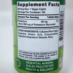Nature’s Truth Potassium Gluconate 595 mg, 100 Caplets Exp 05/2027