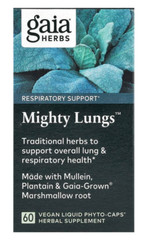Gaia Mighty Lungs 60 Caps – Respiratory Support – Mullein, Plantain, Marshmallow