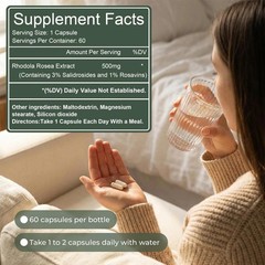 3Pack Salvora Rhodiola Rosea Supplement – Golden Root Adaptogen Capsules