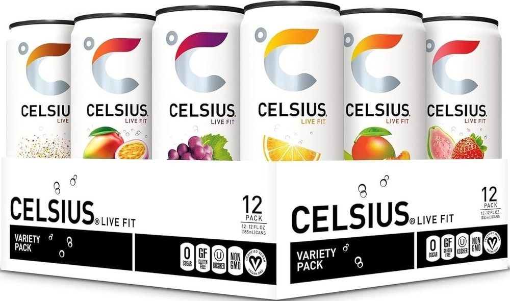 CELSIUS Assorted Flavors Official Variety Pack,Energy Drinks, 12 Fl Oz (pk 12)