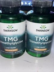 2x Swanson Tmg Trimethylglycine 500 mg 90 Capsules Supports Liver Exp 6/27