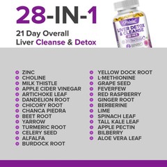 28-In-1 Liver Detox & Cleanse – Liver Support Supplements – with Milk Thistle