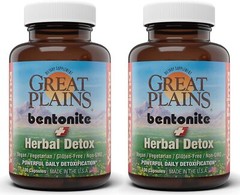 Yerba Prima Great Plains Bentonite Clay Caps Plus Herbal Detox Pack of 2 – Fo…