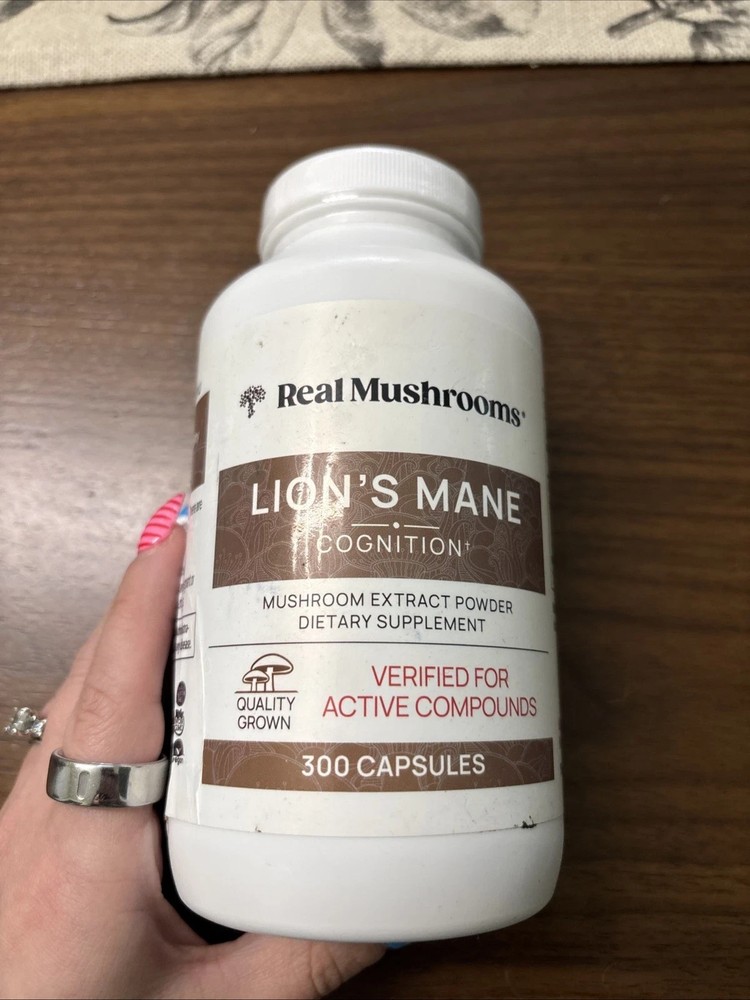 Lions Mane Real Mushrooms Organic Extract Cognition Vegan 300caps