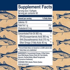 Wiley’s Finest Wild Alaskan Fish Oil Easy Swallow Minis – 120 Mini Softgels