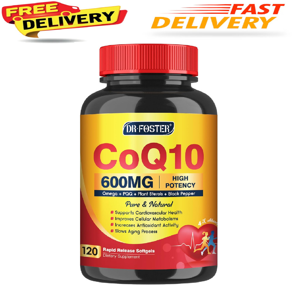 CoQ10 600 mg Softgels CoQ10 Supplement – CQ10 Coenzyme-Q10 with Omega 3 & PQQ &