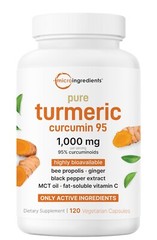 Pure Turmeric Curcumin Supplement 1000mg 95% Curcuminoids 120 Veggie Caps