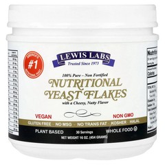 2 X Lewis Labs, Nutritional Yeast Flakes, Cheesy Nutty, 16 oz (454 g)