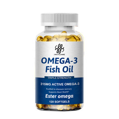 Omega 3 Fish Oil Capsules 3x Strength EPA & DHA, Highest Potency 120pcs
