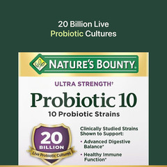 Nature’S Bounty Probiotic 10, Ultra Strength Daily Probiotic Supplement, Support