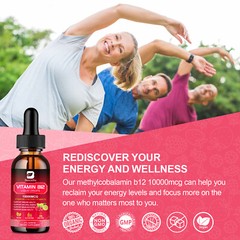 High-Strength 10000mcg Vitamin B12 Liquid Drops 60ml Methylcobalamin Supplement