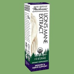 HOST DEFENSE Lion’s Mane Extract 1oz Organic Memory & Nerve Support Vegan. NEW!!