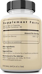 Ancestral Supplements Grass Fed Beef Liver 3000mg 2X180Caps New Zeland NonGMO