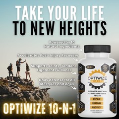 OptiWize 10-N-1 Joint Support 320 Count (Pack of 1), White, Yellow, & Black