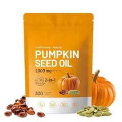 Pumpkin Seed Oil 1000mg with Saw Palmetto 300-Softgels.NEW=