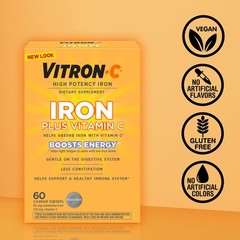 Dye-Free Iron Supplement with 125 mg Vitamin C – Boost Energy & Immunity