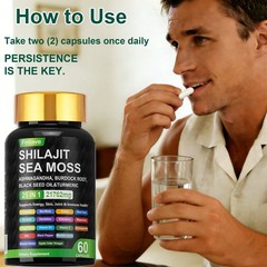 Sea Moss & Shilajit (Black Seed Oil, Turmeric, Ashwagandha, Ginger, Vitamin D)