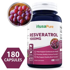 NusaPure Resveratrol & Polyphenol 1330mg per serving 180 Veg Caps