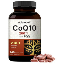 NatureBell CoQ10 200mg with PQQ 240 Caps Heart Brain Energy Support USA
