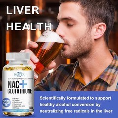 Daitea NAC + Glutathione 2028mg, 120 Capsules for Liver & Skin Health