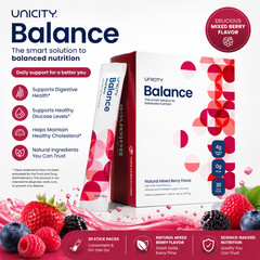 Unicity Balance NATURAL Mixed Berry, 30 Stick Packs Free Shiping.