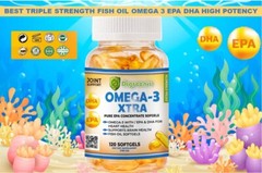 Ultra Pure Omega 3 Fish Oil 2600mg Small, Potent, Joint SUPPORT Relief XL 120