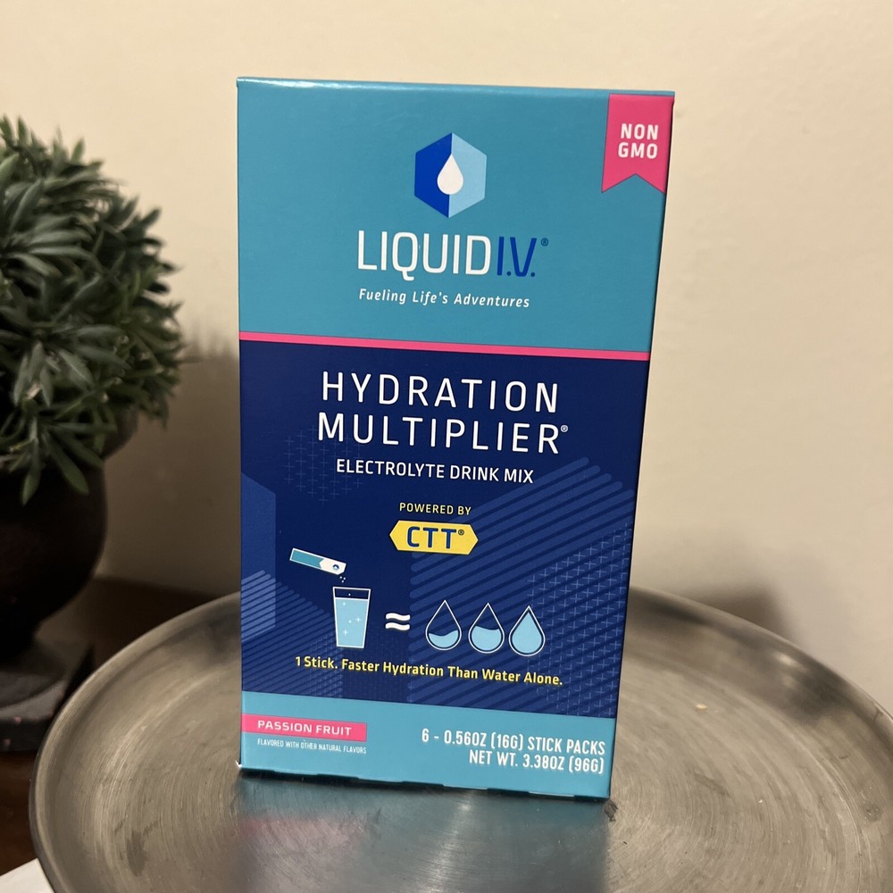 Liquid IV PASSION FRUIT Hydration Multiplier – 6 Stick Packs 07/25