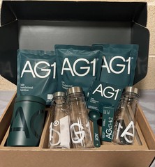 Athletic Greens AG1 Box- 3 Bags, D3 + K2, 3 Bottles, Travel Packs, And More! New