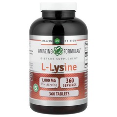 2 X Amazing Nutrition, L-Lysine, 1,000 mg, 360 Tablets