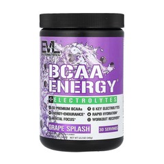 2 X EVLution Nutrition, BCAA Energy Plus Electrolytes, Grape Splash, 12.2 oz (3
