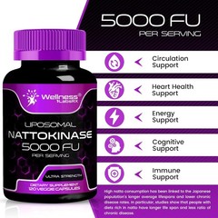 Nattokinase Supplement Capsules 5000 FU, Third-Party Tested Nattokinase – Enz…