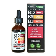 B12 Vitamin 1~3x and B6 Liquid Drops, B12 Sublingual B Complex-B12 5000mcg 60ml
