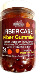 Country Farms Fiber Care 240 Prebiotic Fiber Gummies Mixed Fruit EXP 09/2025