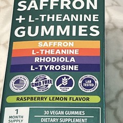 Nusava Saffron L-Theanine Rhodiola Gummies Raspberry Lemon 30 Vegan Gummies