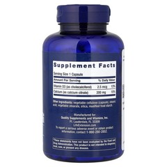 2 X Life Extension, Calcium Citrate with Vitamin D, 200 Capsules