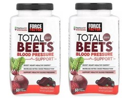 2 PACK Force Factor Total Beets Healthy Energy + Antioxidants 60 Soft Chews NEW