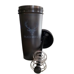 Bucked Up Perfect Shaker Bottle, 28oz, BPA-Free, 28 Ounces, Black/Gray