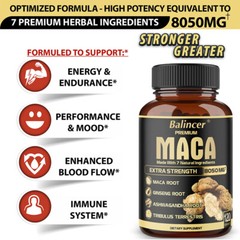 Maca & Ginsen 6500mg- Men’s Health, Muscle Health, Natural Energy 120 Capsules