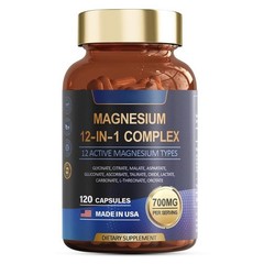 Advanced 1-5x Magnesium 12 in 1 Complex 700mg – Glycinate Citrate Malate Taurate