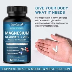 Magnesium Glycinate Capsules 500mg For Improved Sleep, Stress & Anxiety Relief