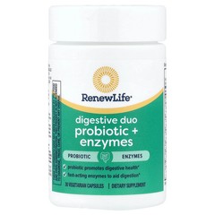 2 X Renew Life, Digestive Duo Probiotic + Enzymes , 30 Vegetarian Capsules