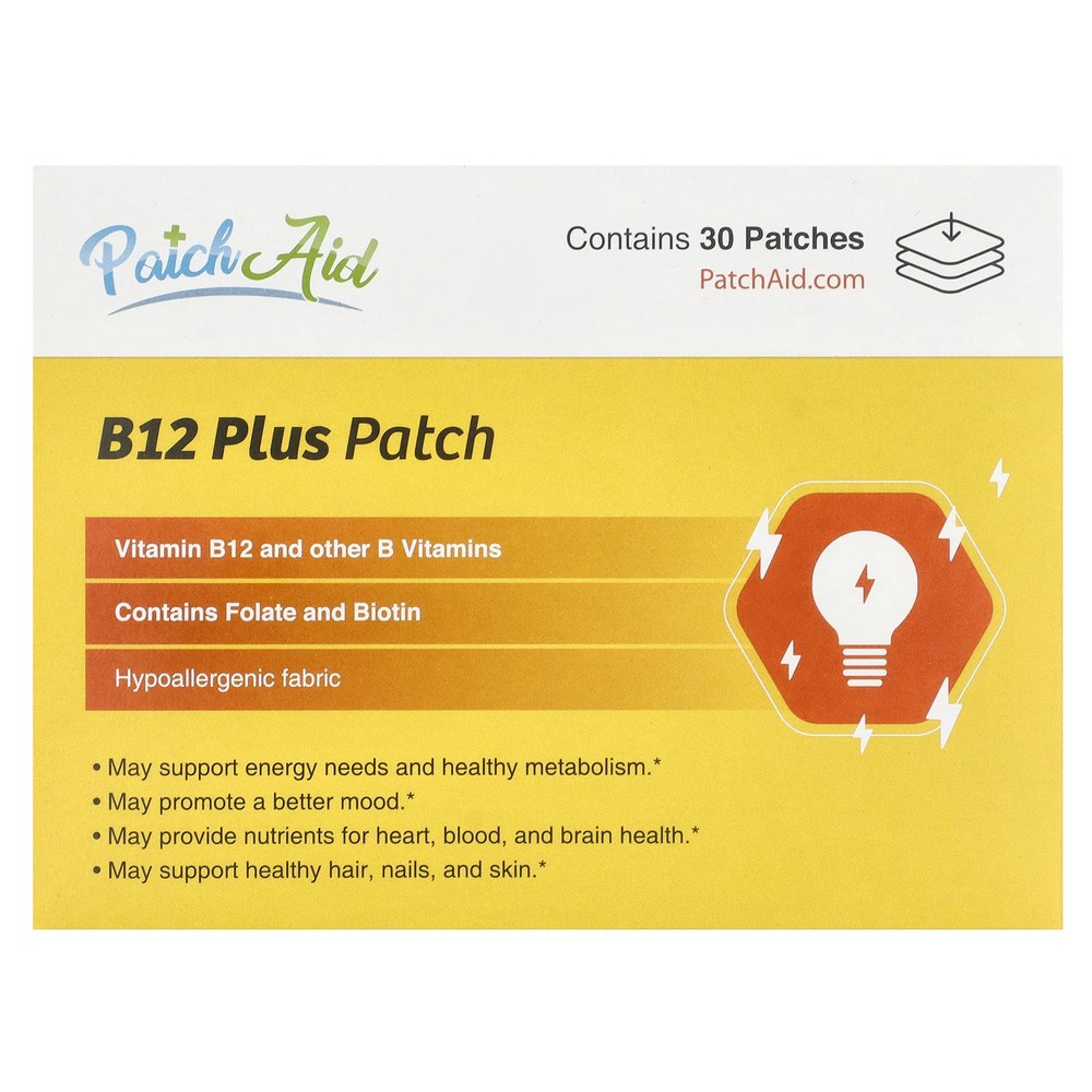 2 X PatchAid, B12 Plus Patch, 30 Patches
