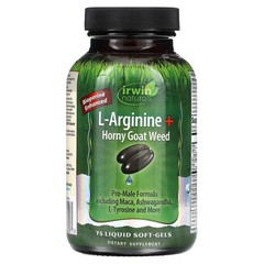 2 X Irwin Naturals, L-Arginine + Horny Goat Weed, 75 Liquid Soft-Gels