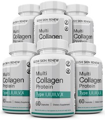 6 Premium Collagen Peptides 1500 MG Hydrolyzed Anti-Aging (Types I,II,III,V,X)