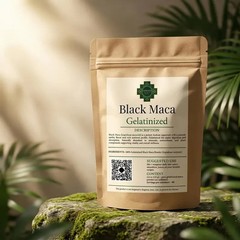 Black Maca Powder 100% Gelatinized Peru Andean Root Vegan Energy