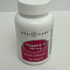 Geri Care Vitamin B-12 500mcg Tablets 100 count exp: 08/2027