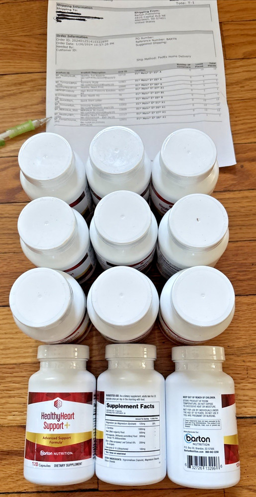 LOT OF 12!! Barton Healthy Heart Plus Advance Support 120 Caps EACH EXP 5/25