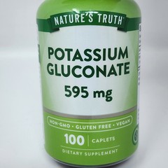 Nature’s Truth Potassium Gluconate 595 mg, 100 Caplets Exp 05/2027