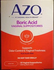 LOT AZO BORIC ACID VAGINAL SUPPOSITORIES SUPPLEMENT Ph BALANCE 30 X3 90 CAPSULES