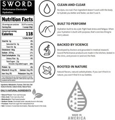 SWORD PERFORMANCE Electrolyte Replenisher Powder Drink Mix,Lemonade,30-Serving R